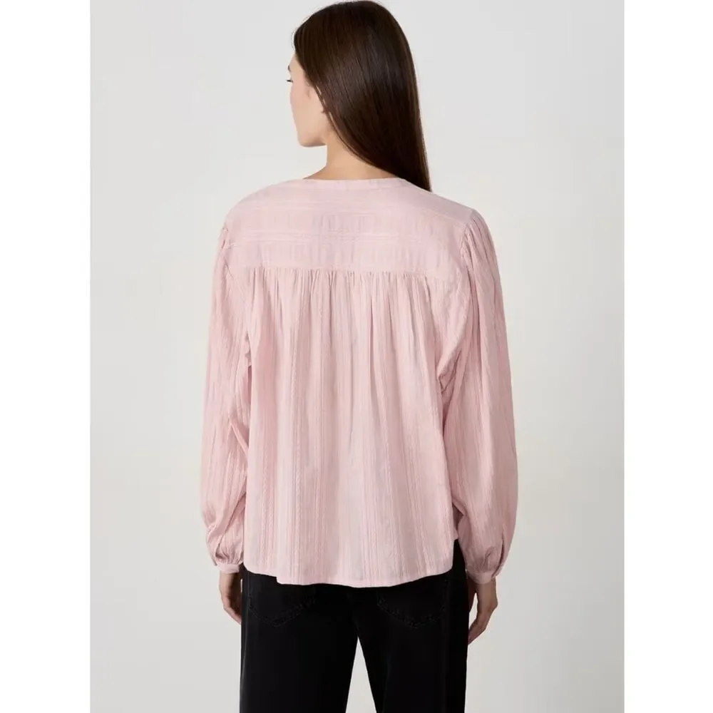 Anthropologie Calson Romy Light Pink Button-Front Blouse